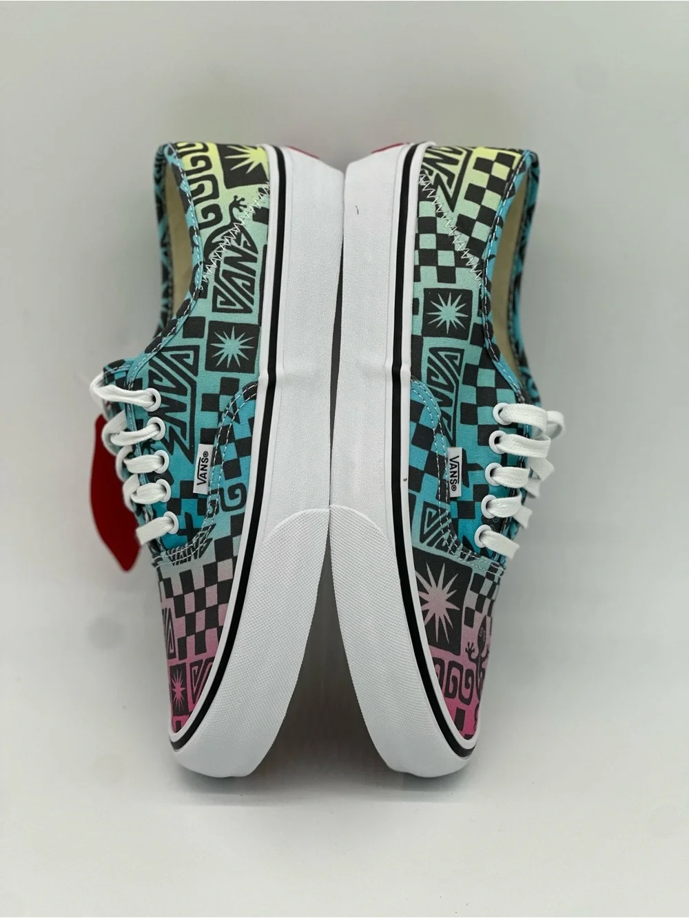 Vans Checkerboard Gradient Low-Top Sneakers - Pink, Teal, Lime, Black